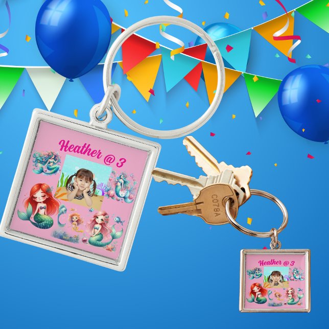 Mermaid Photo Personalised Keychain Birthday Favou (Creator Uploaded)