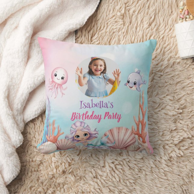 Mermaid Photo under the sea birthday Cushion (Blanket)