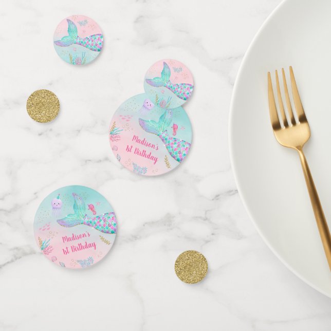 Mermaid Pink Gold Under The Sea Birthday Confetti (Group)