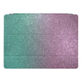 Mermaid Pink Green Sparkly Glitter Ombre iPad Pro Cover (Horizontal)