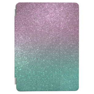 Mermaid Pink Green Sparkly Glitter Ombre iPad Air Cover