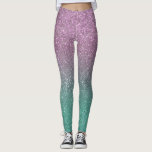 Mermaid Pink Green Sparkly Glitter Ombre Leggings<br><div class="desc">This elegant and chic print is perfect for the trendy girly girl. It depicts a faux printed sparkly mermaid pink and green glitter ombre gradient. It's girly, pretty, glamourous, cute, and cool. ***IMPORTANT DESIGN NOTE: For any custom design request such as matching product requests, colour changes, placement changes, or any...</div>