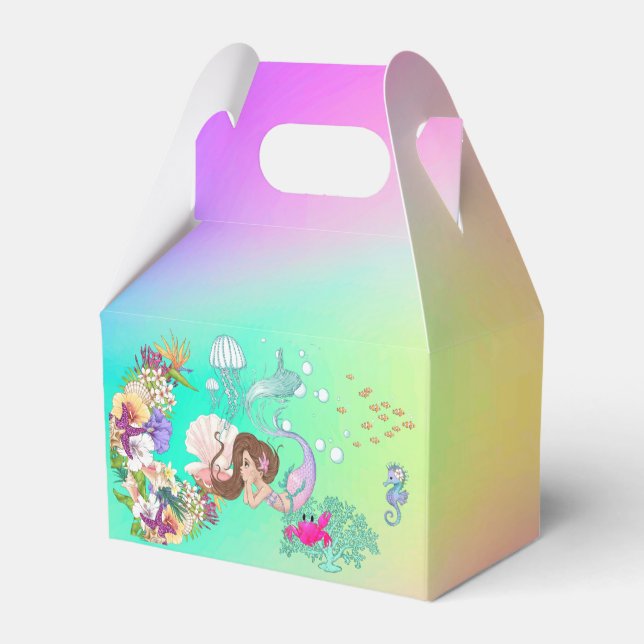 Mermaid Pink Starfish Pink Cute  Favour Box (Back Side)