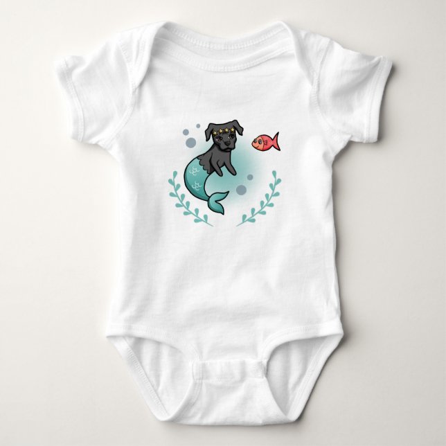 Mermaid Pit Bull Baby Bodysuit (Front)