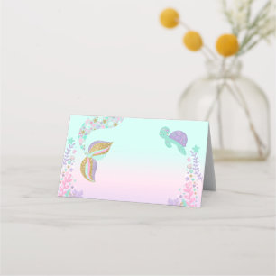 Mermaid Place Card Mermaid Table Number Pink Gold