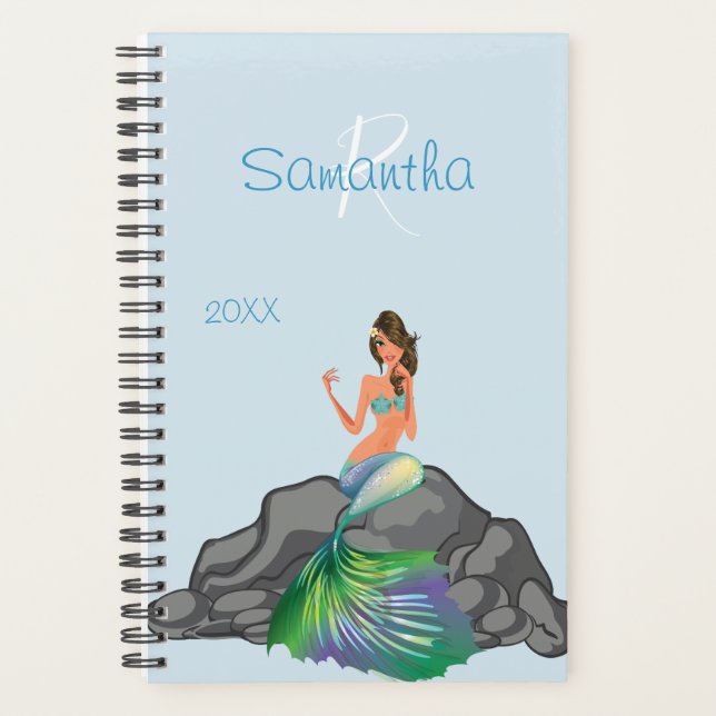 Mermaid Planner Trendy Yearly Organiser Monogram (Front)