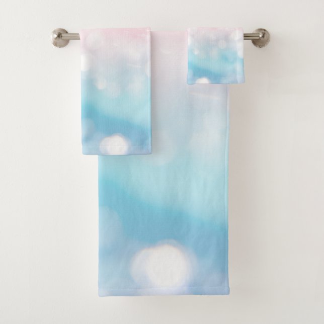 Mermaid Pool Bokeh Glam 1 Bath Towel Set (Insitu)