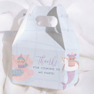 Mermaid Pool Party Girl Birthday Thank You Favour Box