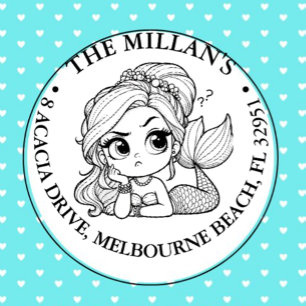 Mermaid Pool Party theme Self-inking Stamp