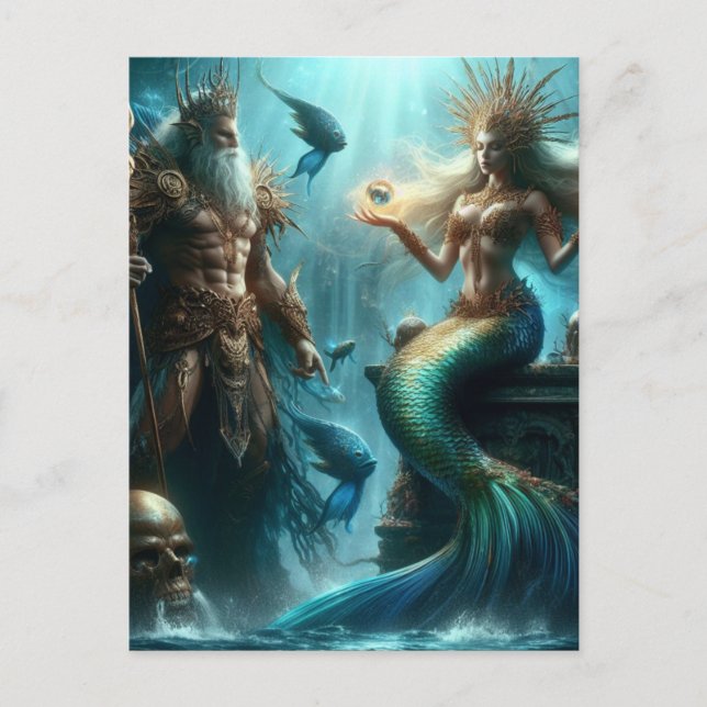 Mermaid Poseidon Postcard (Front)