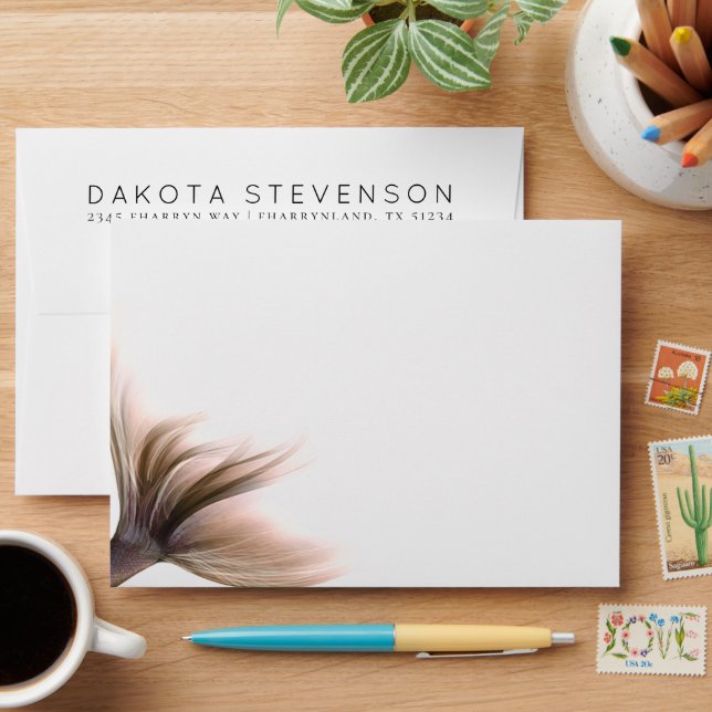 Mermaid Posh Tail | Dusty Terracotta Peach Address Envelope (Desk)