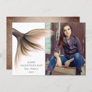 Mermaid Posh Tail Dusty Terracotta Peach Photo Holiday Card