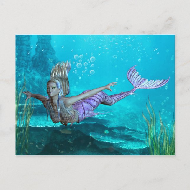Mermaid Post Card - Fantasy Mermaid (Front)