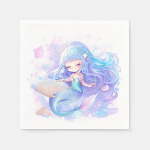 Mermaid Princess Baby Shower Charms Napkin