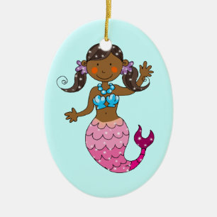 mermaid princess ceramic tree decoration