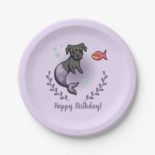Mermaid Princess Dog   Happy Birthday Paper Plate