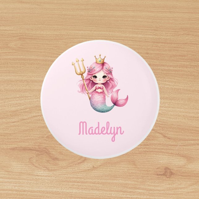 Mermaid princess pink name ceramic knob (Creator Uploaded)