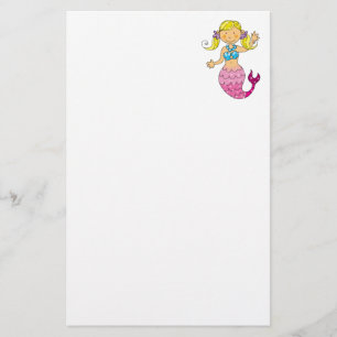 mermaid princess stationery