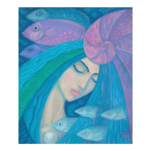 Mermaid Princess, Underwater Fantasy, Pink Blue Photo Print