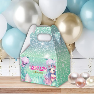 Mermaid purple and teal glitter Favor Box