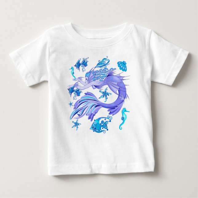 Mermaid Purple Fairy Creature Baby T-Shirt (Front)