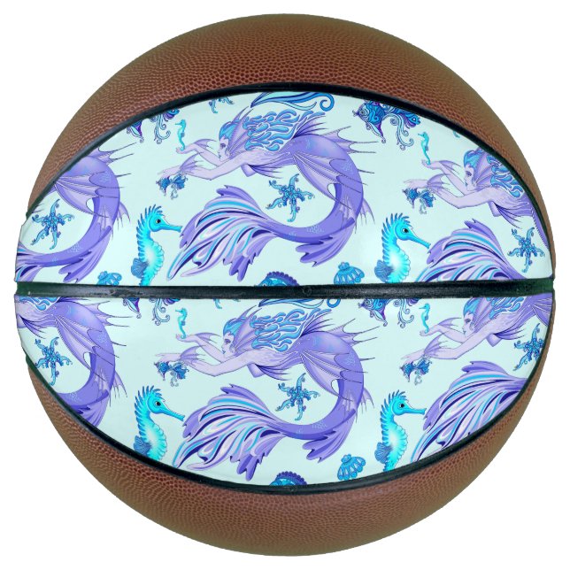 Mermaid Purple Fairy Creature Basketball (Front)