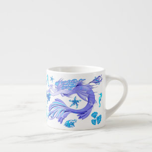Mermaid Purple Fairy Creature Espresso Cup