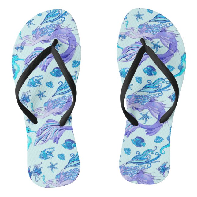 Mermaid Purple Fairy Creature Jandals (Footbed)