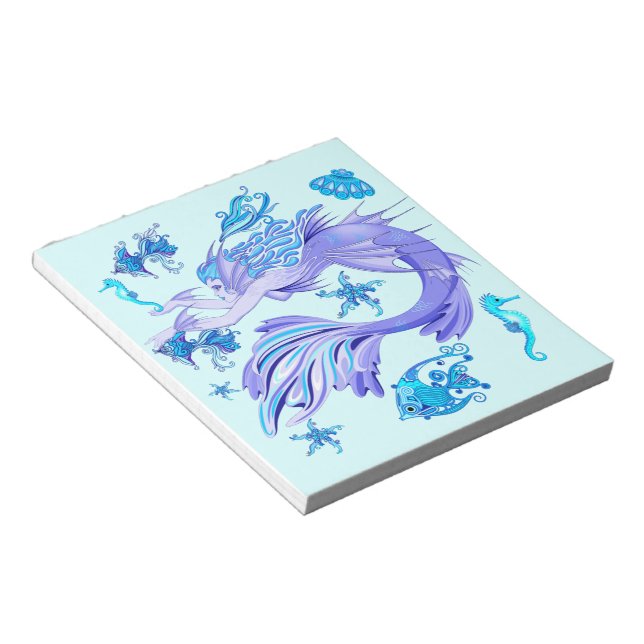 Mermaid Purple Fairy Creature Notepad (Angled)