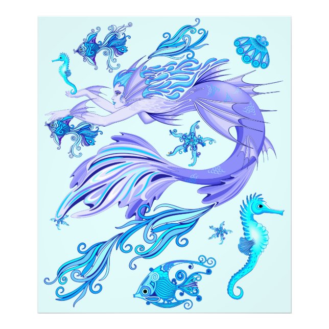 Mermaid Purple Fairy Creature Photo Print (Front)