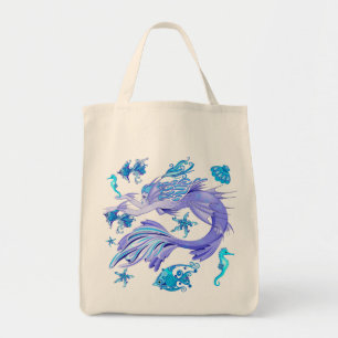 Mermaid Purple Fairy Creature Tote Bag