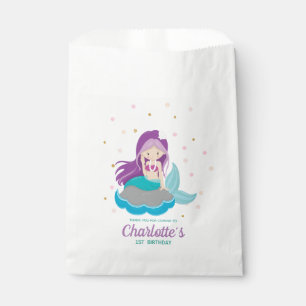 Mermaid Purple Hair Favours Lolly Favour Bags