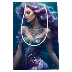 Mermaid Purple Hair Medium Gift Bag
