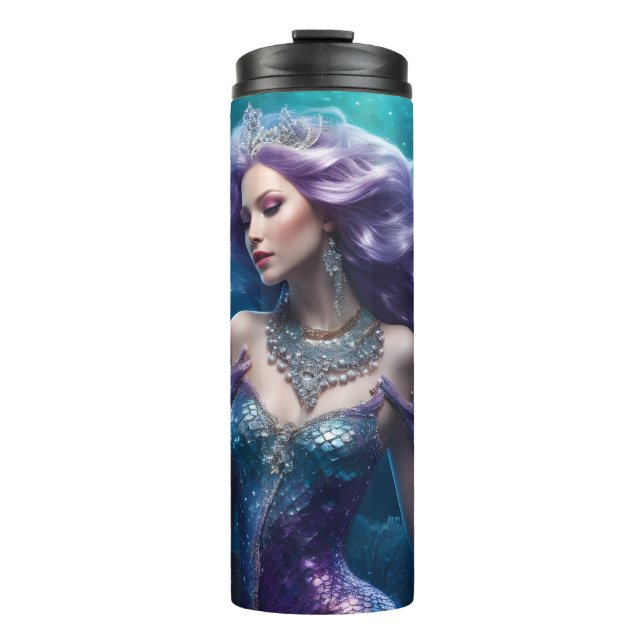 Mermaid Purple Hair Thermal Tumbler (Front)