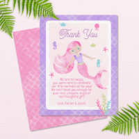 Mermaid Purple Pink Watercolor Baby Shower