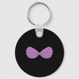 Mermaid Purple Seashell Bra Cartoon Graphic  Key Ring