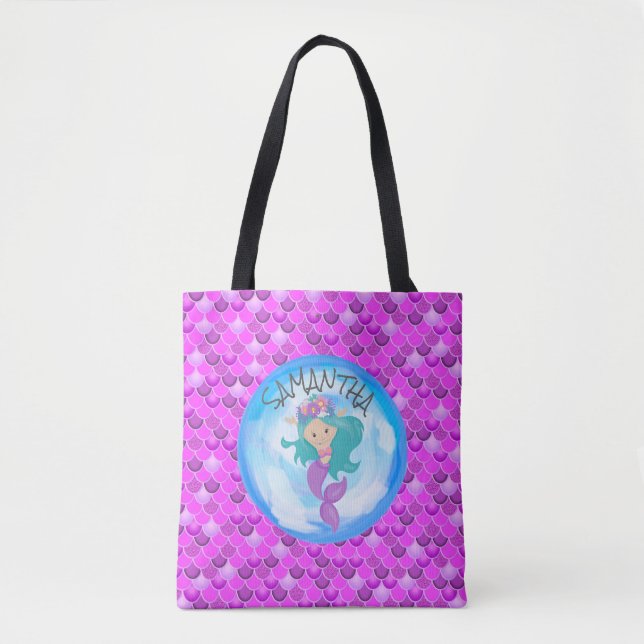 Mermaid Purple Tote Bag (Front)