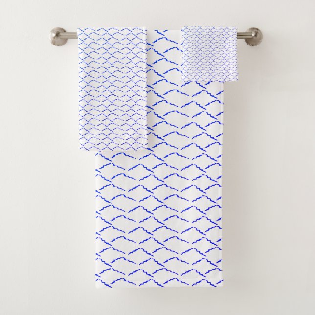Mermaid Purple Waves Beach Bath Towel Set (Insitu)
