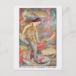 Mermaid Queen of the Fishes Postcard