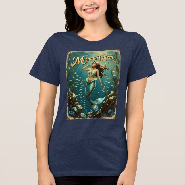 Mermaid Queen Underwater Womens Ocean Fantasy Tee (Front)