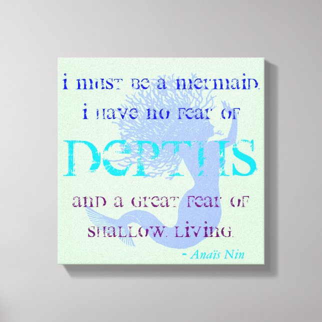 Mermaid Quote Canvas Print (Front)