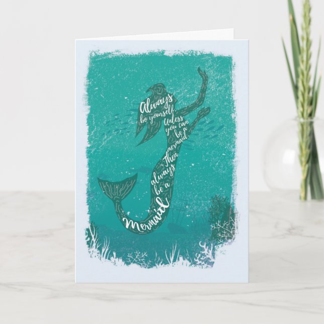 Mermaid Quotes Birthday Card (Front)