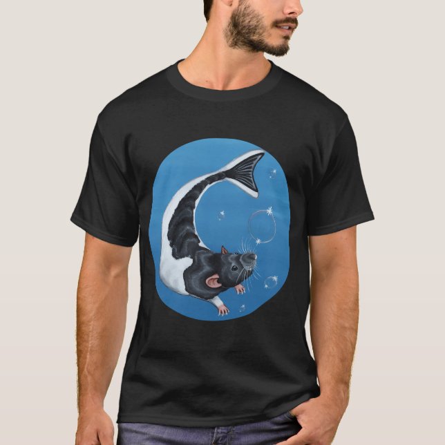 Mermaid Rat with Bubbles T-Shirt (Front)