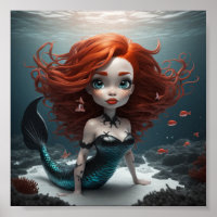 mermaid red hair