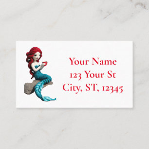 Mermaid Relaxing With Beverage Thunder_Cove Business Card