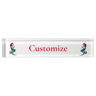 Mermaid Relaxing With Beverage Thunder_Cove Nameplate