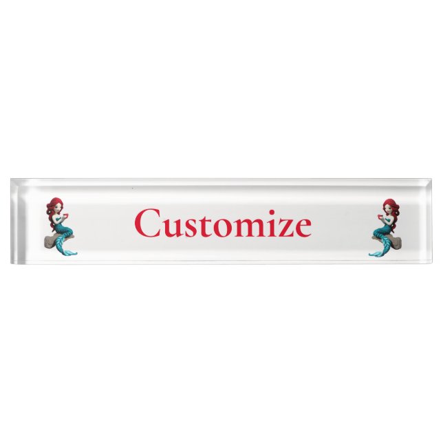 Mermaid Relaxing With Beverage Thunder_Cove  Nameplate (Front)