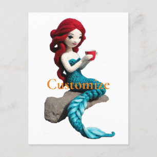 Mermaid Relaxing With Beverage Thunder_Cove  Postcard