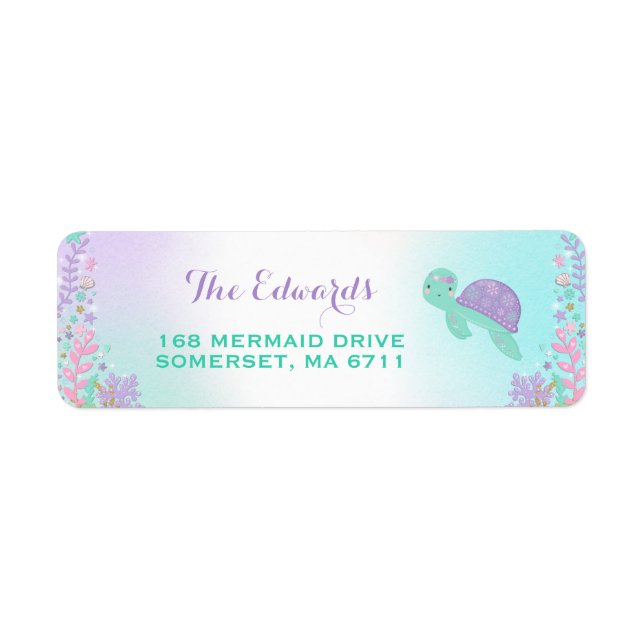 Mermaid Return Address Labels Magical Mermaid (Front)