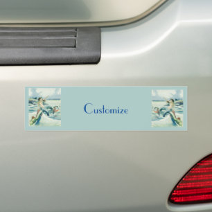 Mermaid Riding Sea Serpent Thunder_Cove   Bumper Sticker